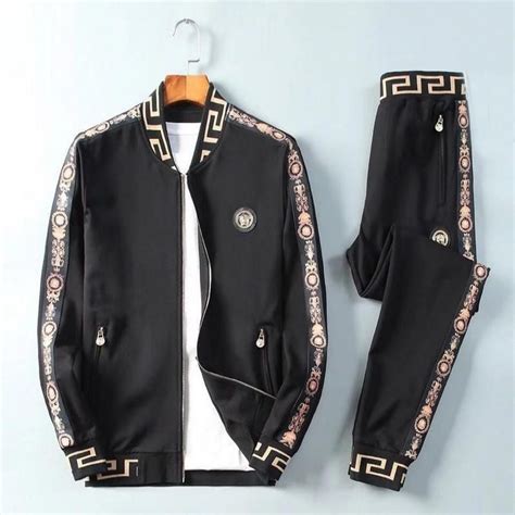 versace tracksuit mens black|Versace tracksuit men's sale.